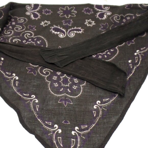Free People Bridgette Bandana Hair Scarf or Neck Kerchief DARK BROWN NWOT - Picture 2 of 8